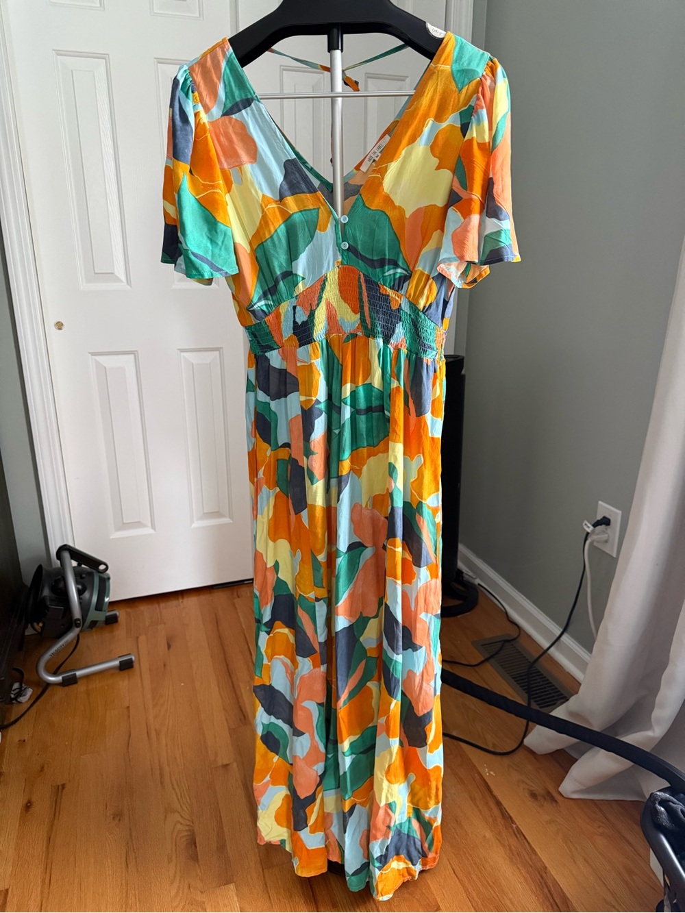 Abel The Label Abstract Print Vacation Resort Boho Maxi Dress Size M